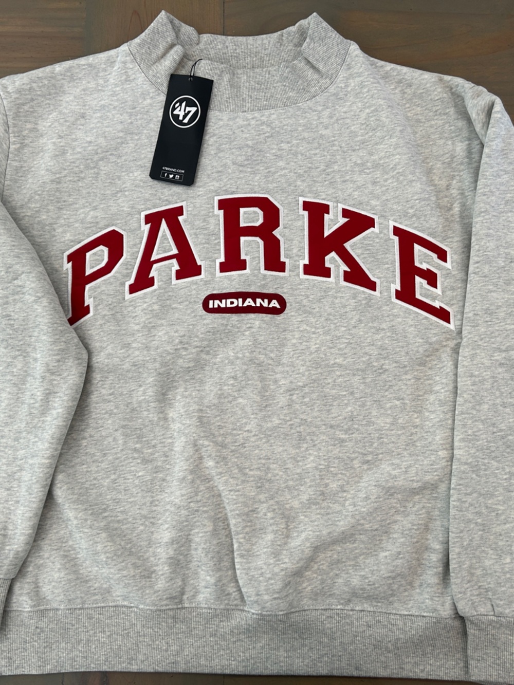Indiana Hoosiers Parke x ‘47 Women’s Varsity Mockneck XXL Relay Grey New w/ Tag